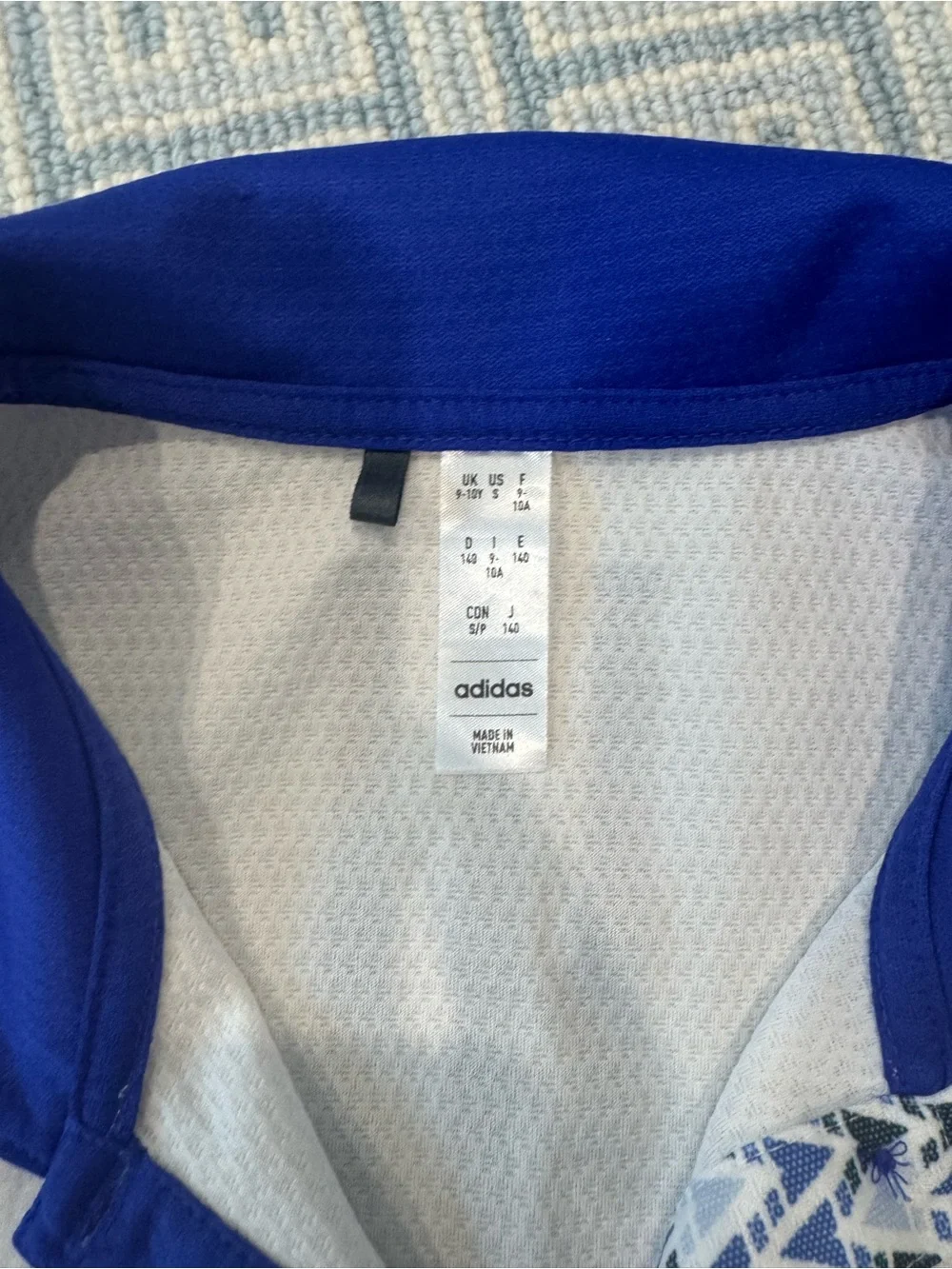 Adidas White & Royal Blue Polo Shirt with Embroidered Crest Whistling Straights